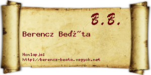 Berencz Beáta névjegykártya