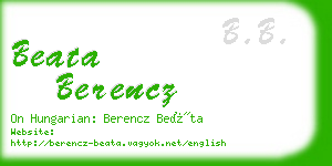 beata berencz business card